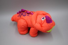 Vintage 1992 Fisher Price Puffalump Dino-Roars 14  Plush Triceratops Orange