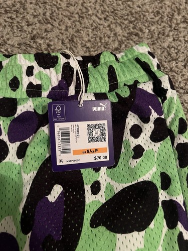 Puma x LaMelo Ball Toxic Green Gecko AOP Mesh Shorts Herren Small 622889-01 NEU - Bild 3 von 4