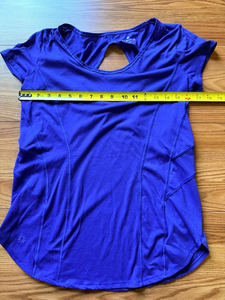 Camiseta Athleta Corte Calce Relajado Manga Gorra Camiseta Azul Brillante Talla Mediana Foto 3 de 4