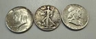 3x Silver Half Dollars - 1 JFK / 1 Franklin / 1 Walking Liberty FREE SHIPPING