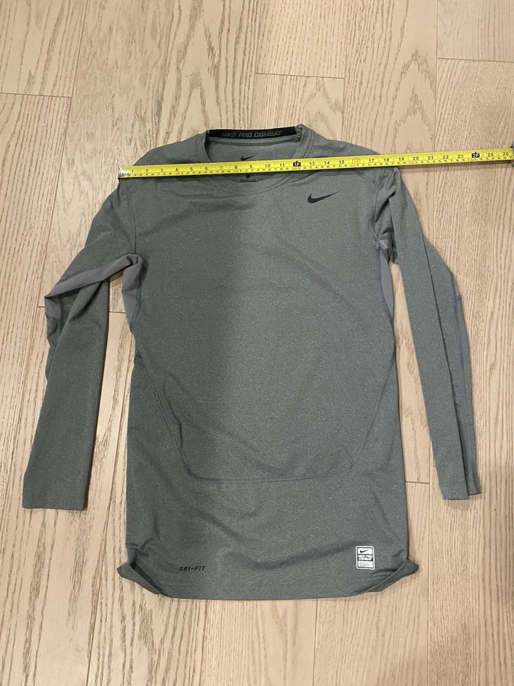 Nike Pro Combat Shirt Men XL Slim Fit Compression Base Layer Long Sleeve - Image 3 of 4