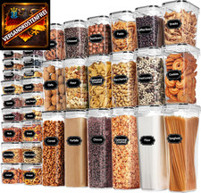 Küchenvorratsdosen Set 36 Stück luftdicht BPA-frei stapelbar für Müsli Mehl Zuck