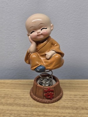 Baby Monk Buddha Spring Showpiece for Car Dashboard Home Decor Decor