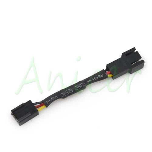 PC Cooling Fan 3pin Female to 3pin Male Noise Speed Reduction 30% Resistor Cable