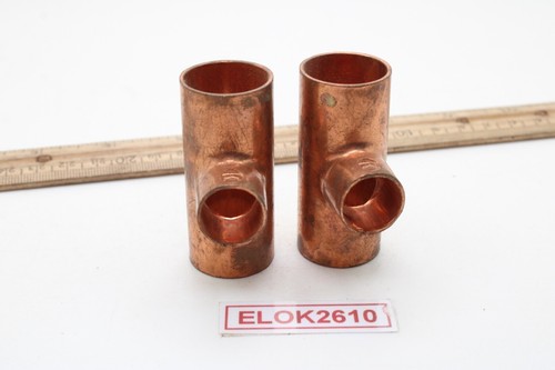 (2) 3/4" x 3/4" x 1/2" Sweat Copper Tee Fitting 2 Pack