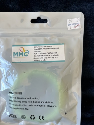 New MMC Silicone Chewable Teether Bracelet Lime Green - Picture 6 of 6