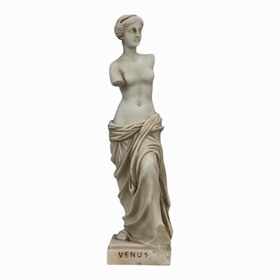 Aphrodite Venus De Milo Griechische Göttin Guss Alabaster Grau Statue Skulptur