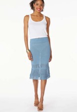 BobiBlack - Ruffle Hem Skirt Blue