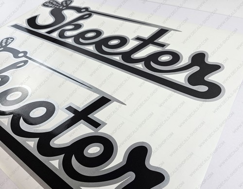 SKEETER BOAT LOGO V1 SILVER DECALS STICKERS Set of 2 30" LONG - Picture 3 of 4