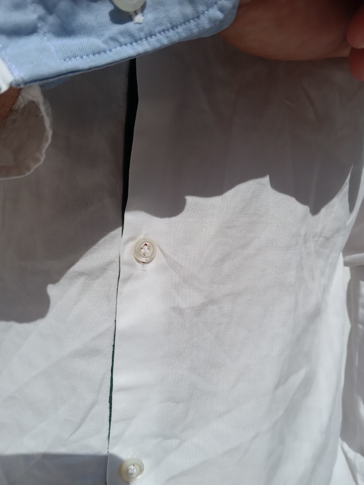 AGLINI Men's WHITE/BLUE COTTON Shirt Size 39 UK Vintage RRP £239 image 7