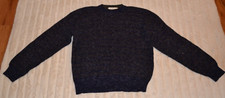 Brandini Navy blue/gray Long sleeve Wool blend crew neck Mens L Sweater Italy
