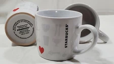 Starbucks 7.8 Ounce Valentine's Day Red Heart Coffee Cup- Set of 3