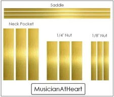 MusicianAtHeart BRASS LUTHIER SHIM SET for Saddle, Nut, Bolt On Neck Guitar Tool