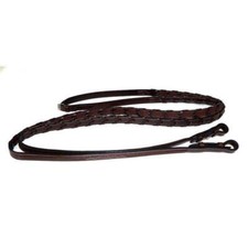 Nunn Finer Rubber Lined Laced Reins Pony Havana