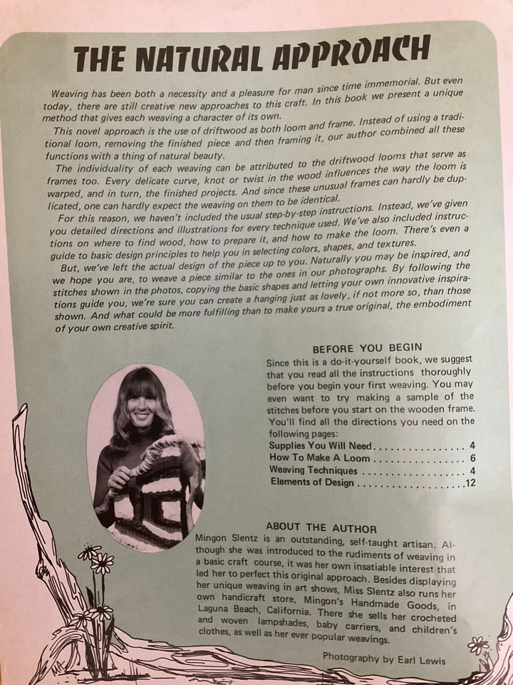 Weaving on Driftwood Looms Wall Art Craft Booklet Instructions Techniques 1977 - Image 2 of 2