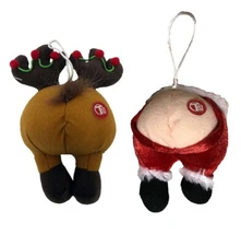 Farting Reindeer Butt and Farting Santa Butt Combo Pack-Christmas Tree Ornaments