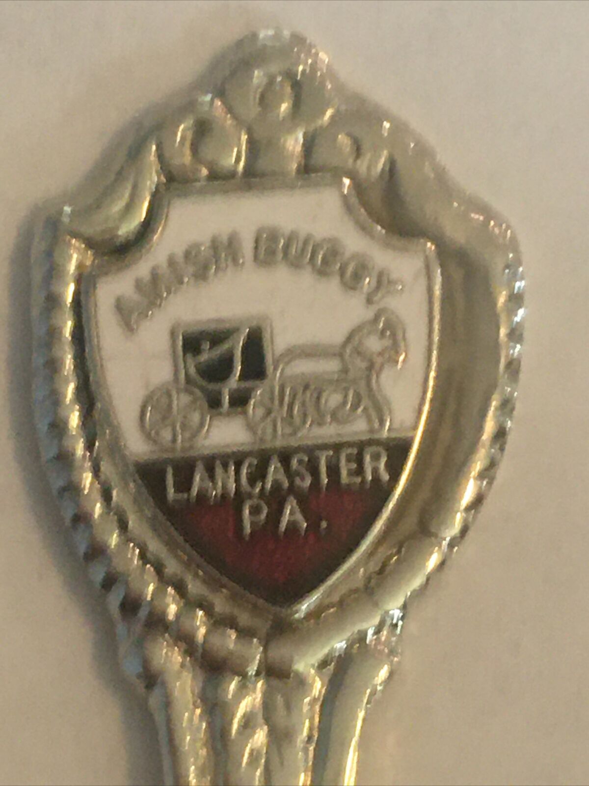 Vintage Souvenir Spoon US Collectible Amish Buggy Lancaster Pennsylvania