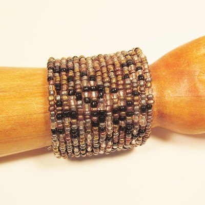 2 1/2'' Wide Metallic Colors Handmade Boho Beaded Bali Cuff Statement Bracelet