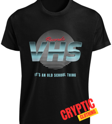 VHS Cassette Retro 70s 80s T SHIRT Old School VCR Video Tape Player Logo NEW TEE