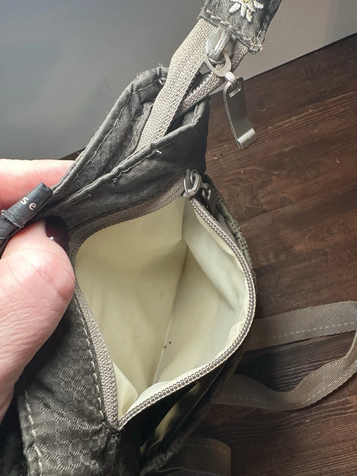 Sherpani Crossbody Gray & Tan Embroidered Flowers Purse - Image 4 of 4