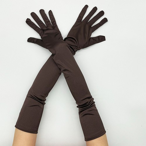 Women's Opera Wedding Bridal Evening Party Prom Costume Gloves Satin Long Gloves - Picture 51 of 51