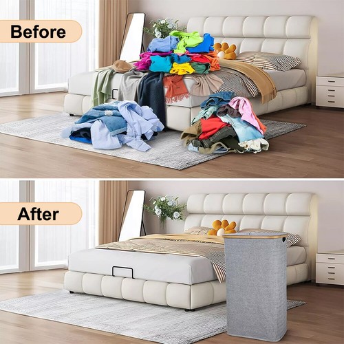 Large Foldable Dirty Clothes Laundry Basket Hamper Clothe for Storage 41*33*74cm - Picture 16 of 16