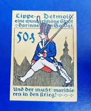 DETMOLD NOTGELD 50 PFENNIG 1920 EMERGENCY MONEY GERMANY BANKNOTE (15720)