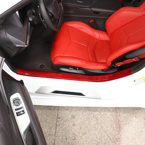 Red Real Carbon Fiber Full Interior Set Decor Cover Trim Kit for Corvette C8 20+ - Picture 431 of 444