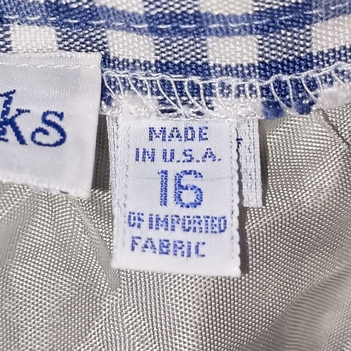 Womens David Brooks Blue White Gingham Plaid Slacks Pants Size 16 Made in USA - Picture 10 of 12