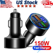 4 USB Port Super Fast Car Charger Adapter for iPhone Samsung Android Phone LOT