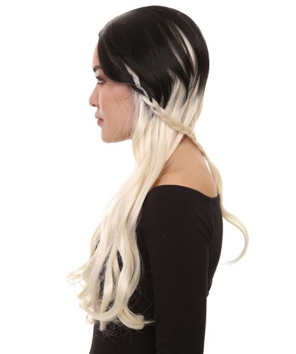 Blonde Schoolgirl Womens Wig | Long Two Toned Cosplay Halloween Wig HW-115 - Picture 3 of 9