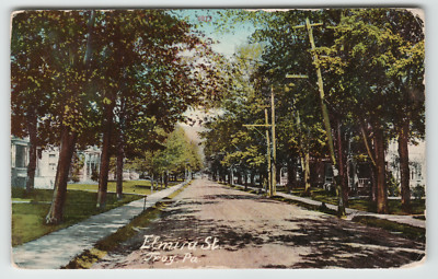 Postcard Vintage Street View of Elmira Street in Troy, PA.