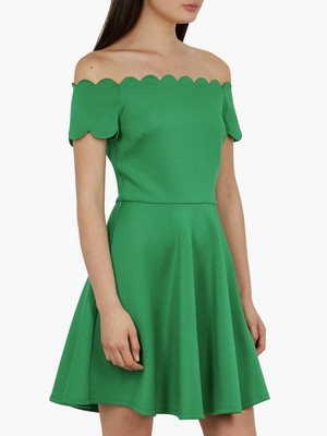fellama bardot scallop skater dress