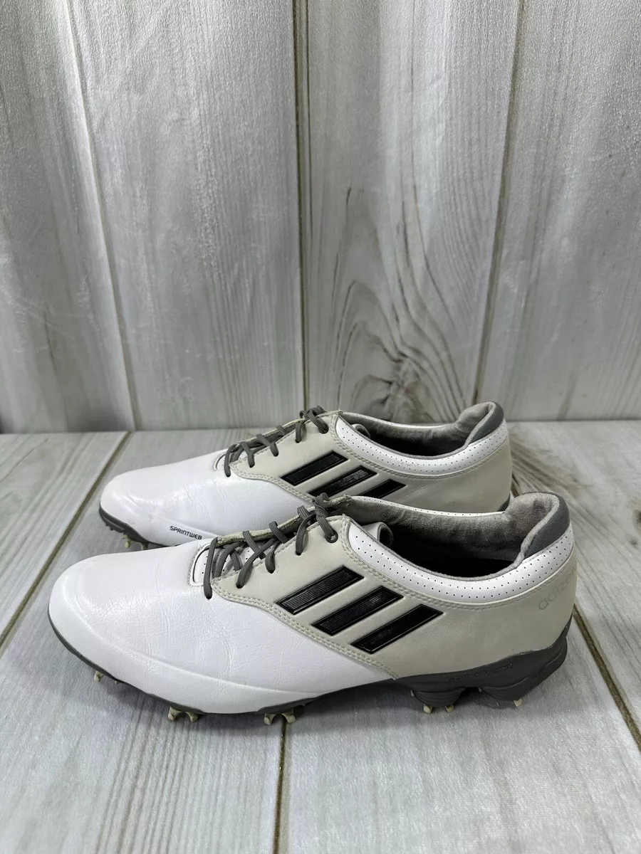 ADIDAS ADIZERO GOLF SHOES MENS 12 WHITE BLACK LEATHER ACTIVE | eBay