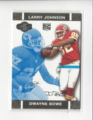 2007 Co-Signers Changing Faces Gold Blue #76B Dwayne Bowe RC/Larry Johnson /349