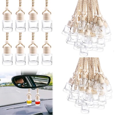 100 Pack Set Car Hanging Air Freshener Empty Car Essential Oil Diffuser Bottl...