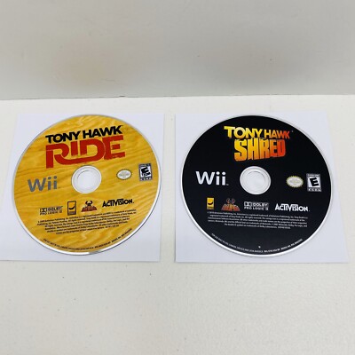 2 Game Lot-Tony Hawk Ride & Tony Hawk Shred (Wii) Disc only, Tested