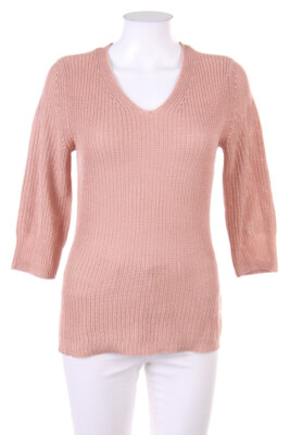 Alessa W. collection 3/4-Sleeve V-Neck Pullover Glitter EUR 36 = D 34 nude rosé
