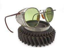 Antique Bausch and Lomb Green Mesh Goggles Sunglasses Vtg Old BL Safety Glasses