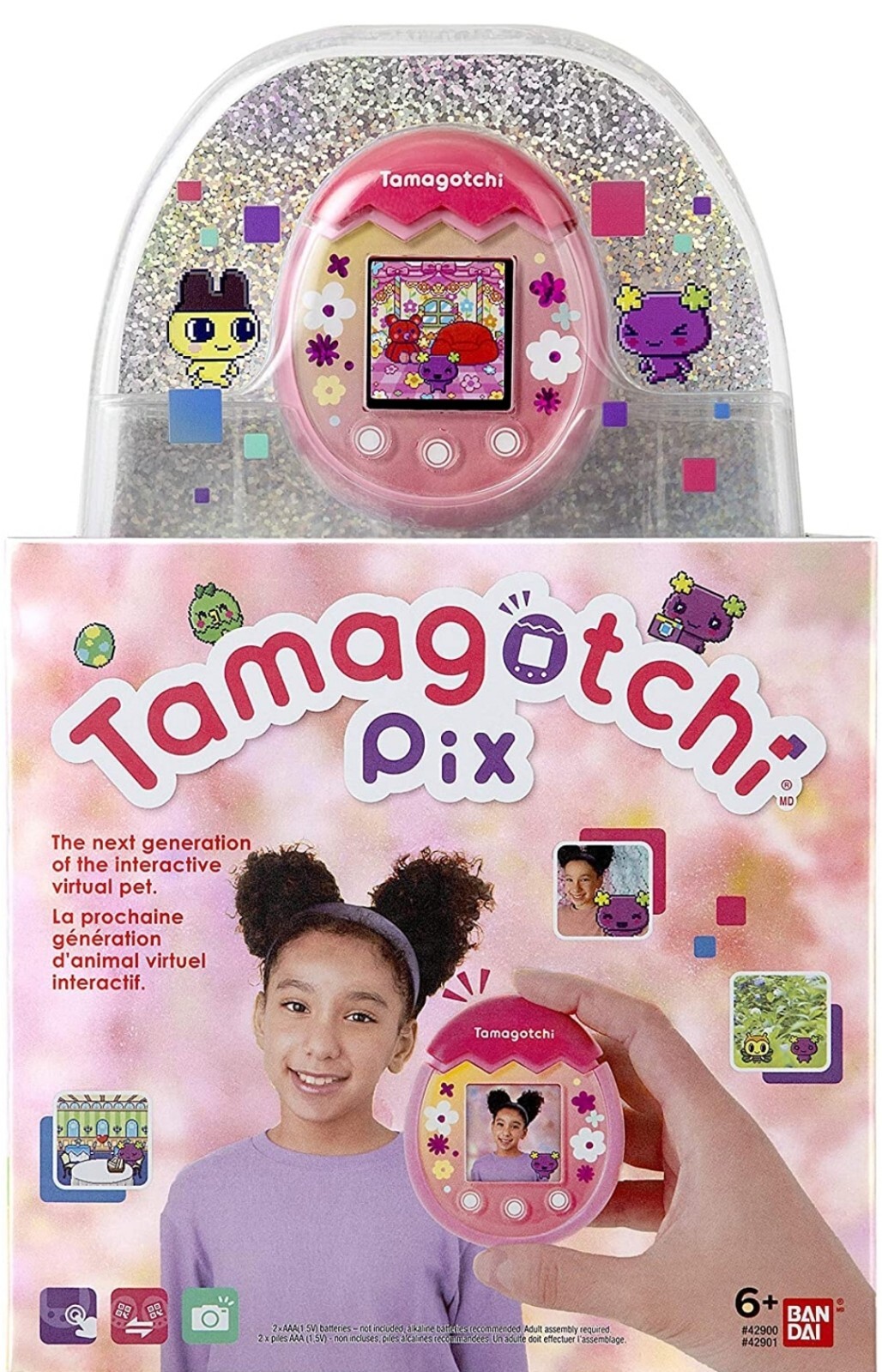 Tamagotchi Pix - Floral (Pink) Electronic Pet With  Camera. FAST SHIPPING-image