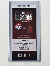 2023 MLB WORLD SERIES Replica Ticket Texas Rangers @ Arizona Diamondbacks GAME 5