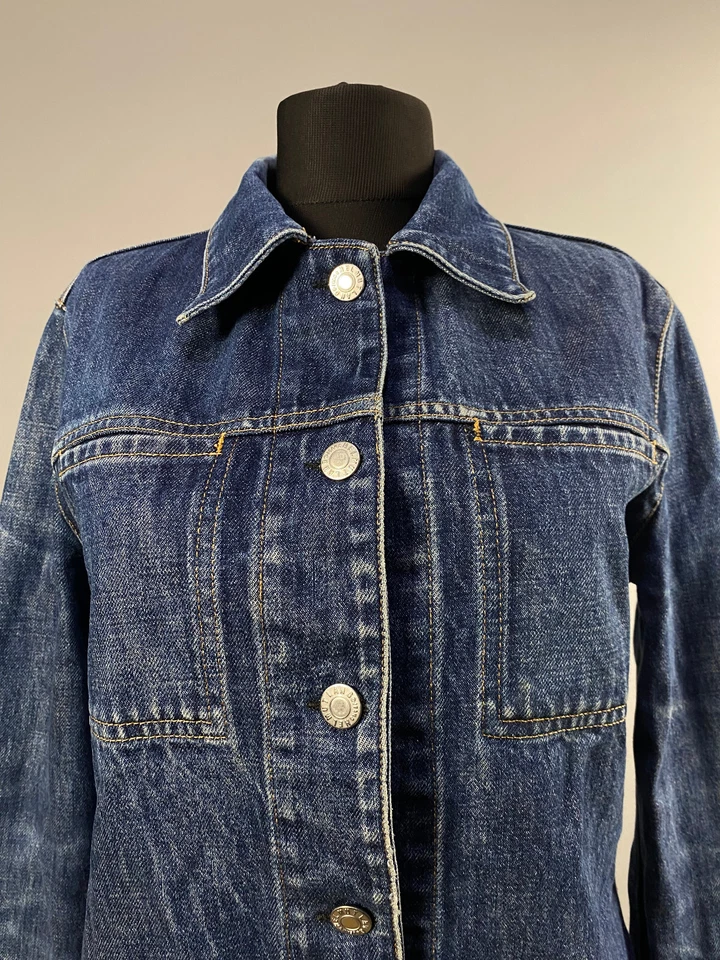 Chaqueta de mezclilla Helmut Lang 1998 vintage rara para mujer azul algodón azul talla 42 L Foto 2 de 4