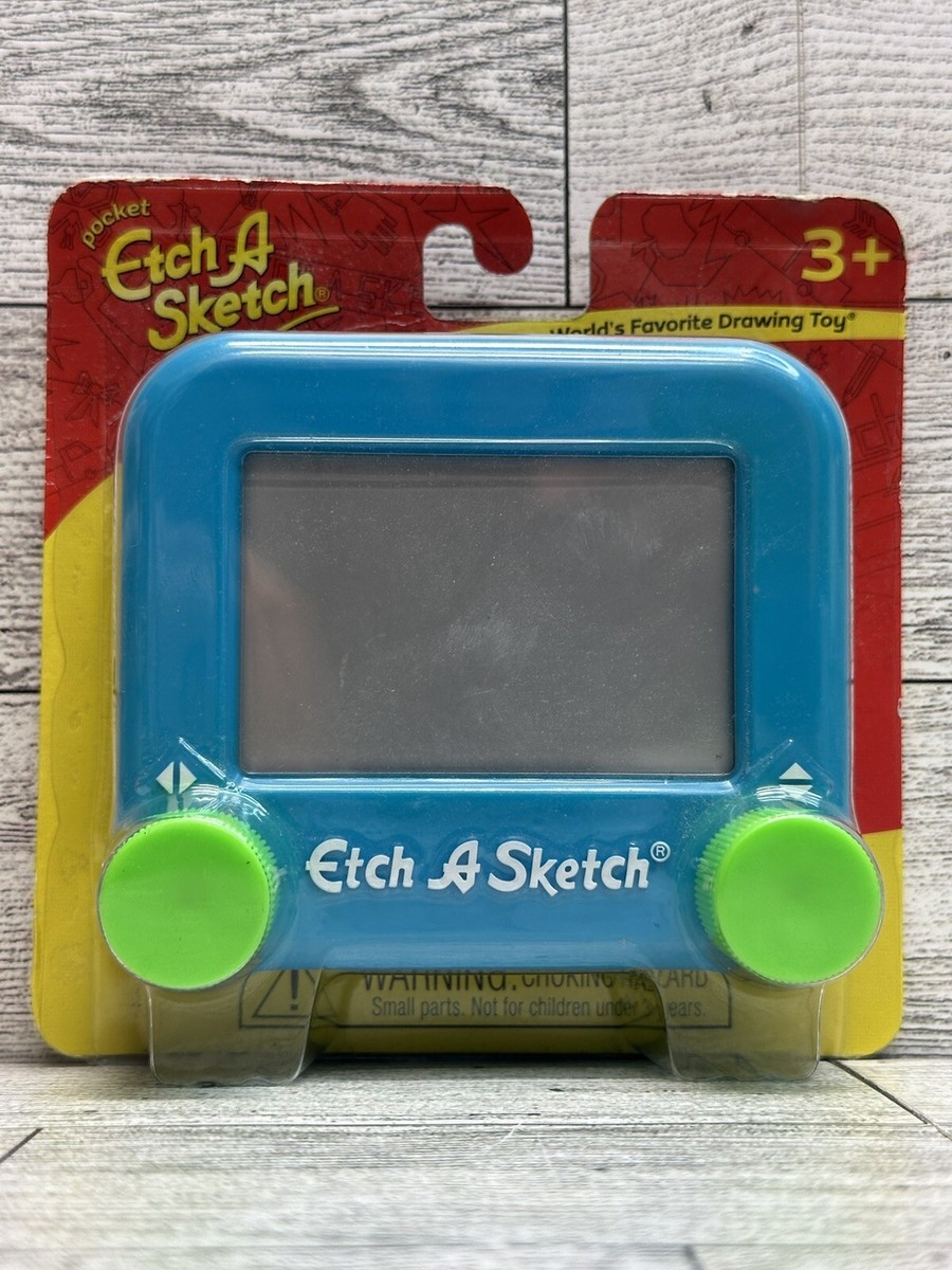 Ohio Art Pocket Etch A Sketch Drawing Toy 2012 Teal With Neon Green Knobs  NEW!
