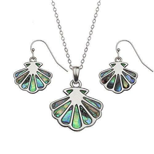 Elegant Scallop Necklace or Earrings Jewellery Valentine Birthday Womens Gift - Afbeelding 1 van 4