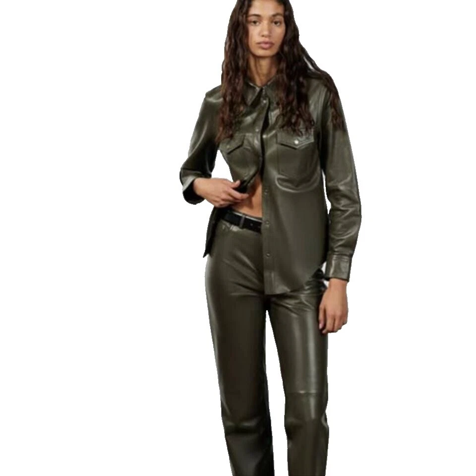 Zara Faux Leather Tops for Women