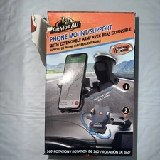 ARMOR ALL Car 360 Rotation Phone/GPS Holder SUCTION MOUNT with EXTENDABLE ARM