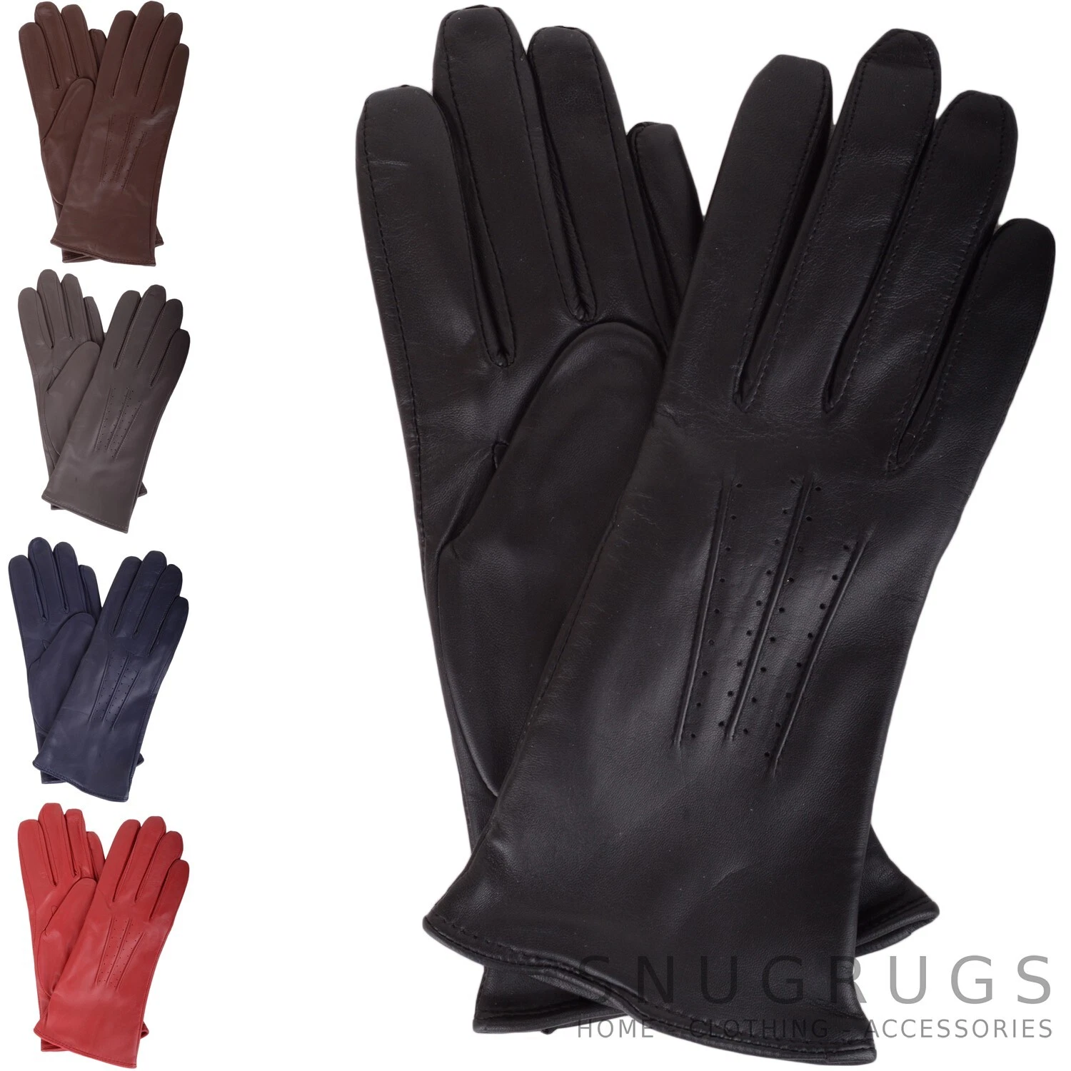 Womens Ladies Genuine Soft Leather Winter Glove with Three Point Stitch Detail