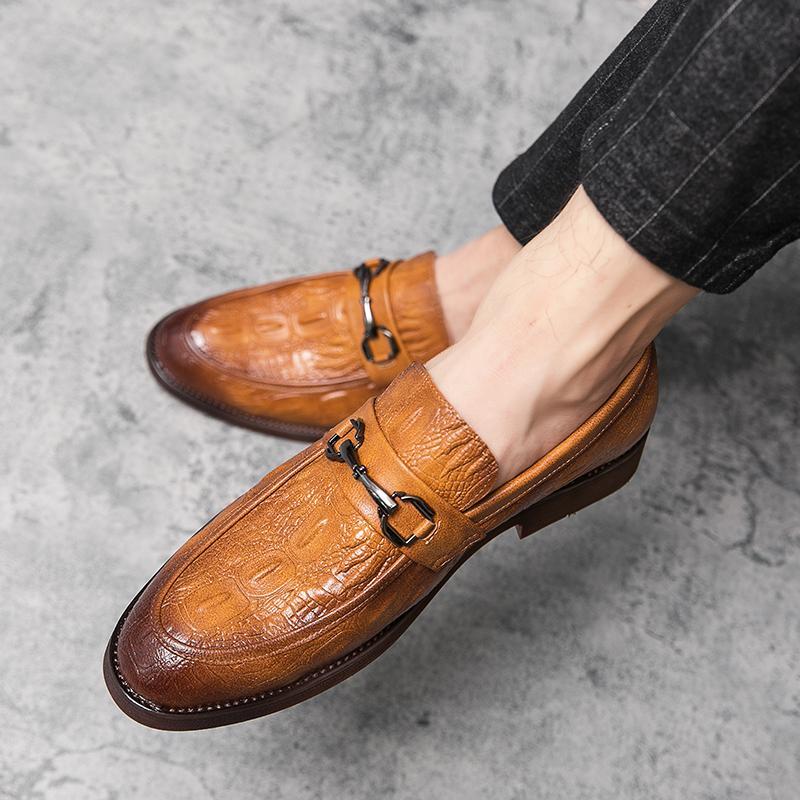 SAOLA Abito da uomo pump chain formale punta britannica pullOn scarpe Oxford OL