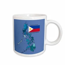 3dRose Flag and map of the Republic of the Philippines with all regions colored