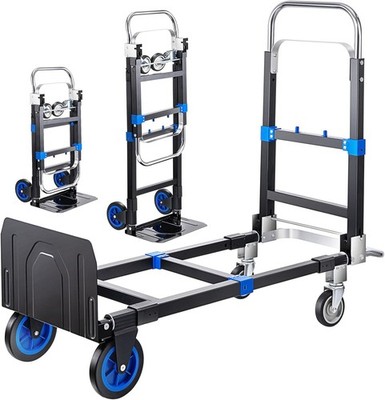 Heavy Duty Aluminum Convertible Hand Truck 3 in 1 Folding Dolly Cart 660 lbs